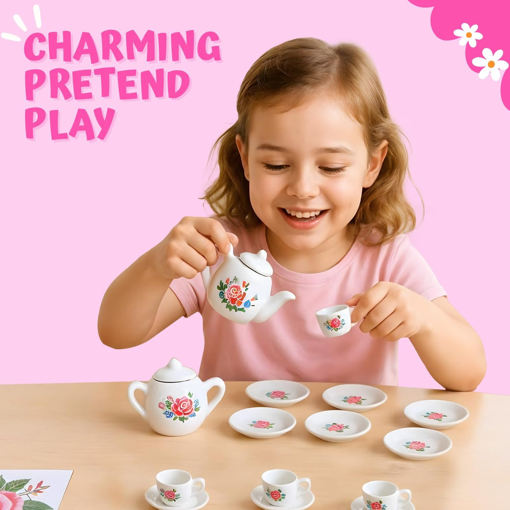 Liberty Imports creamer piece adds realistic pouring for imaginative tea parties.