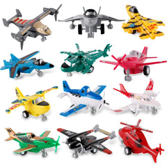 Liberty Imports pull back airplanes front view with colorful jets for imaginative play.