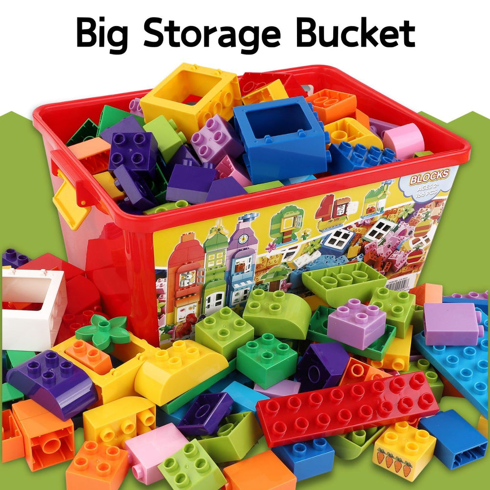 Liberty Imports storage bucket with handle for easy transport and cleanup.