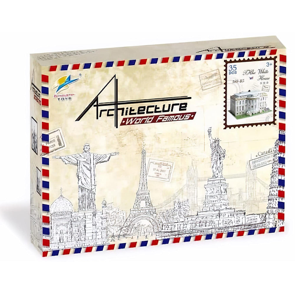 Liberty Imports White House 3D puzzle – desk-ready model height 7+ inches for eye-catching décor