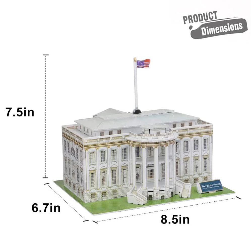 Liberty Imports White House 3D puzzle – columns and façade texture enhance display quality
