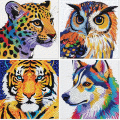 Libfx Diamond Art Kit Tiger canvas for kids' creative fun and focus.