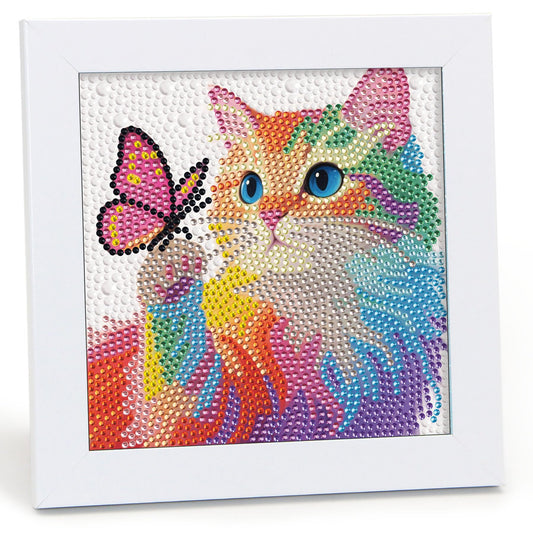 Libfx Diamond Art Kit for Kids with Frameβcolorful butterfly design inspires creative play and display-ready art.