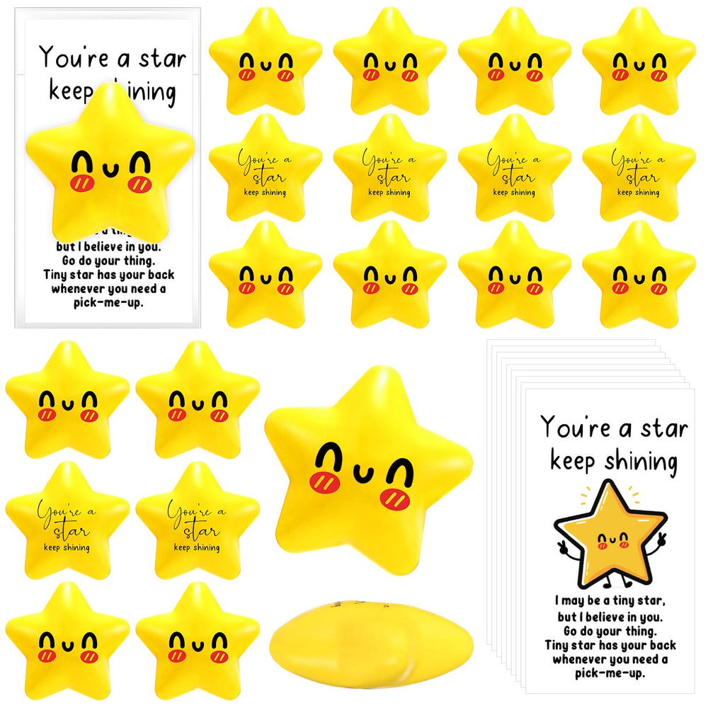 Libima star stress ball yellow bulk pack, ideal for desk stress relief.