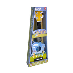 License 2 Play Bluey 16-Inch Ukulele durable plastic construction for kid-friendly durability.