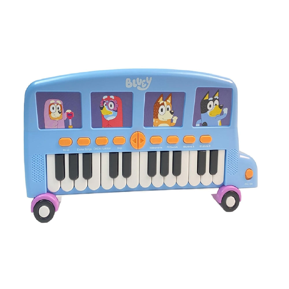 LICENSE 2 PLAY Bluey Bus Keyboard in use by a child inspires creativity.