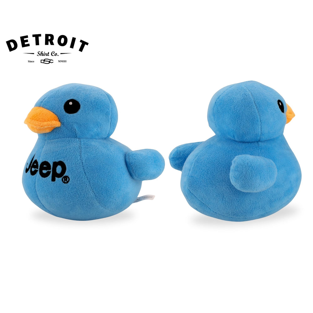 Licensed Jeep plush duck in packaging, a great gift option.