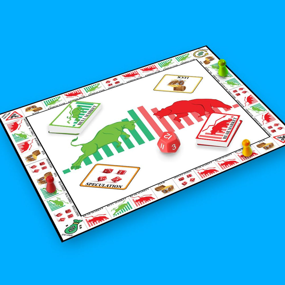Life Sutra Bulls & Bears markers and dice support quick, tactile gameplay decisions.