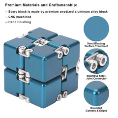 Lifidea Infinity Cube blue side view enables discreet fidgeting.