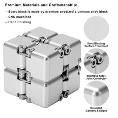 Lifidea Infinity Cube in silver, top view highlighting compact pocket-friendly design