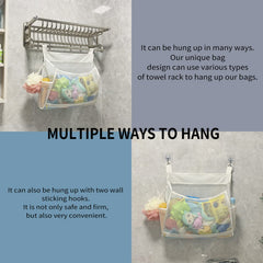 Ligereza Bath Toy Organizer with large opening for easy toy pickup.