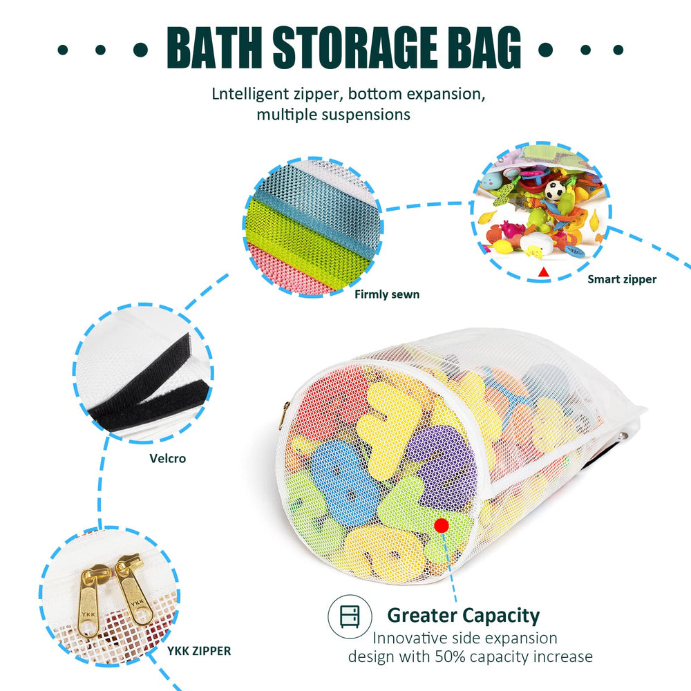 Ligereza bath toy organizer large pouch for ample toy sorting