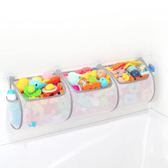 Ligereza Bathtub Toy Holder overview displaying a neat bath setup with organized toys