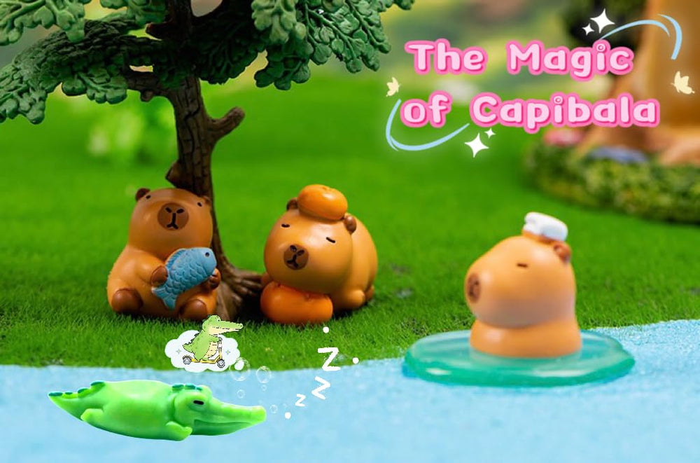 Lighibeuty capybara fairy garden figures brighten outdoor micro-habitats.