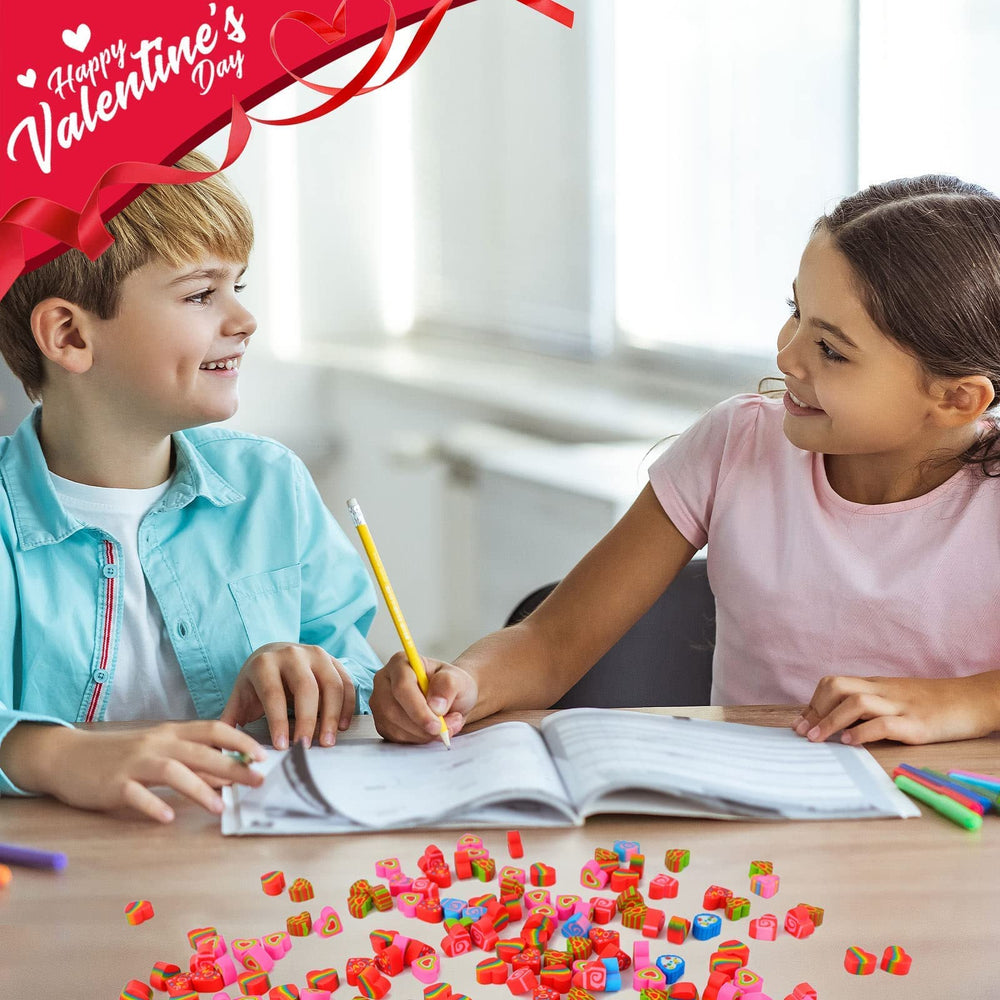 LIGHOON Valentine erasers cute pattern fun back-to-school gifts.