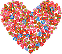 LIGHOON Valentine erasers with dots pattern for playful school use.