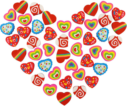 LIGHOON Valentines erasers heart styles pack for classroom rewards