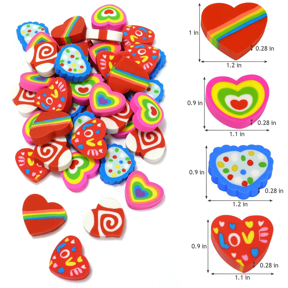 LIGHOON Valentines erasers heart with love design for letters