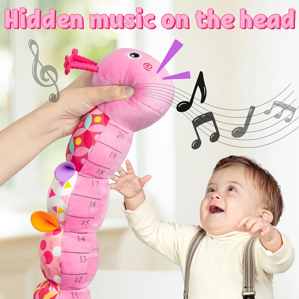 LightDESIRE caterpillar crinkle textures stimulate tactile exploration during play.