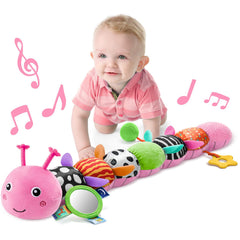 LIGHTDESIRE baby caterpillar musical head soothes with a gentle melody for newborns.