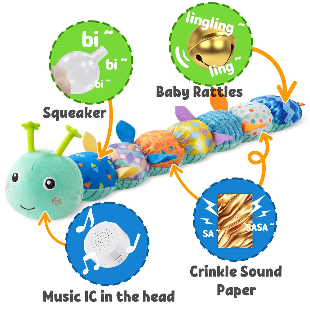 LIGHTDESIRE caterpillar rattle sounds to engage hearing during play
