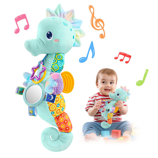 LIGHTDESIRE seahorse melody toy for soothing newborns during tummy time