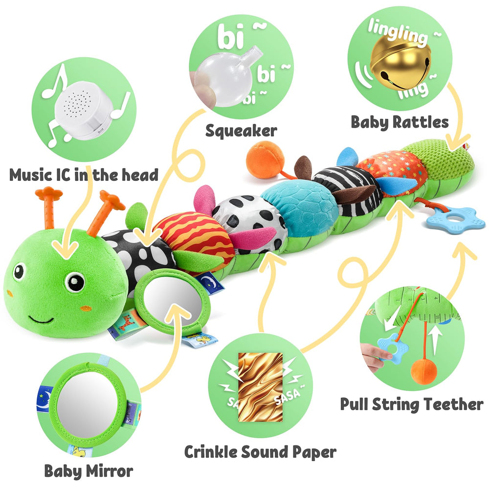 LIGHTDESIRE Caterpillar neck features a mirror for self-discovery during play