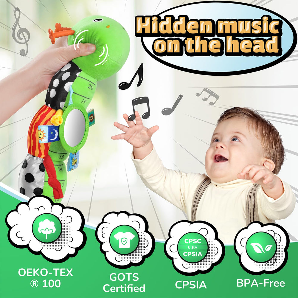 LIGHTDESIRE caterpillar pull-string teether to encourage grasping
