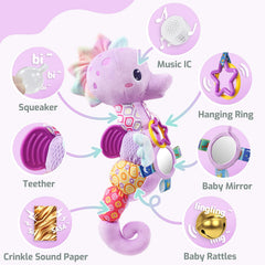 LIGHTDESIRE seahorse toy teether soothes gums during teething.