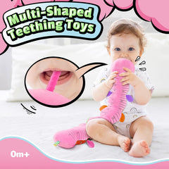 LIGHTDESIRE teething-friendly toy with crinkle textures for soothing exploration.