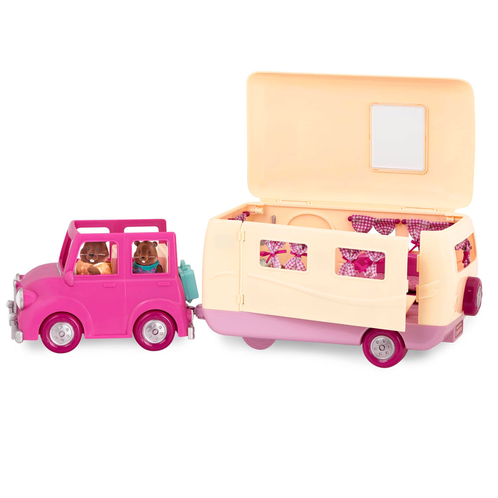 Colorful dining area and tiny table for pretend meals