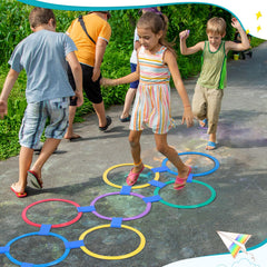 Liliful storage bags keep the hopscotch set organized and portable