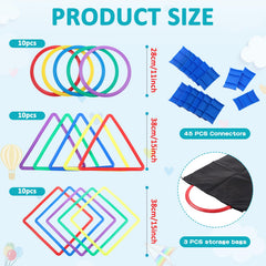 Liliful hopscotch triangles with connectors for flexible layouts