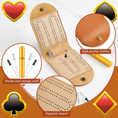 Liliful leather travel cribbage board durable and stylish for adventures