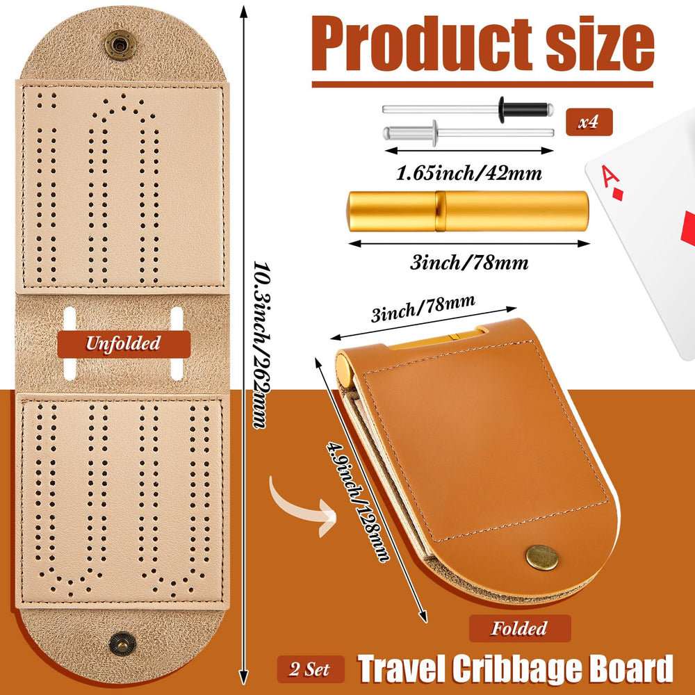 Liliful travel cribbage board unfolded with ample playing space for group games