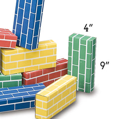 Lillian Vernon building bricks shown as quick setup for indoor play