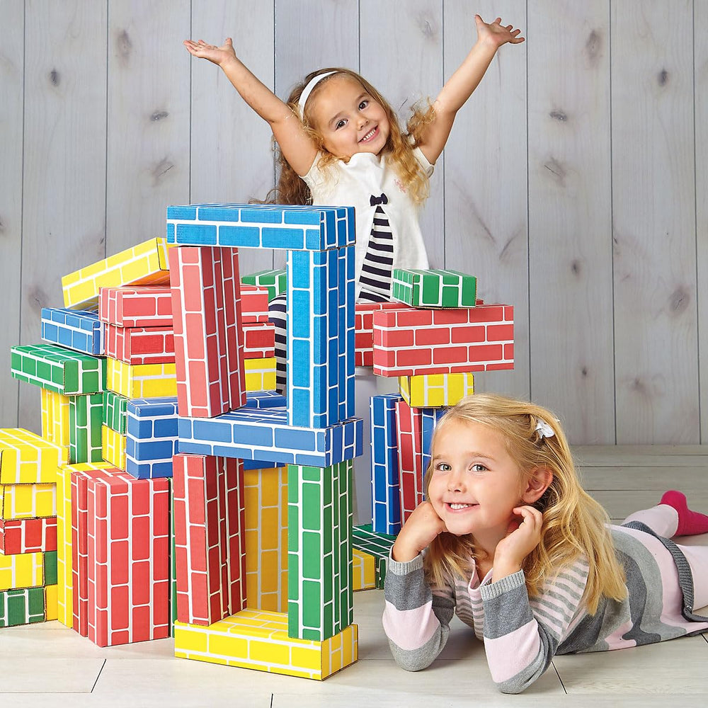 Lillian Vernon kids build forts and houses with durable 9x4x2-inch blocks