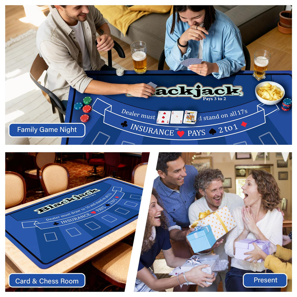 LILXIU poker mat easy wipe-clean surface after game nights.