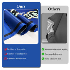 LILXIU poker mat non-slip backing remains secure on smooth tables.