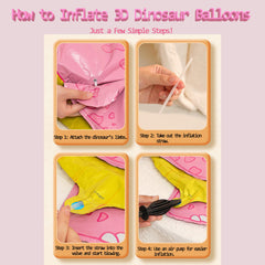 LilyZheng 5-pack dino balloons provide a flexible display option.