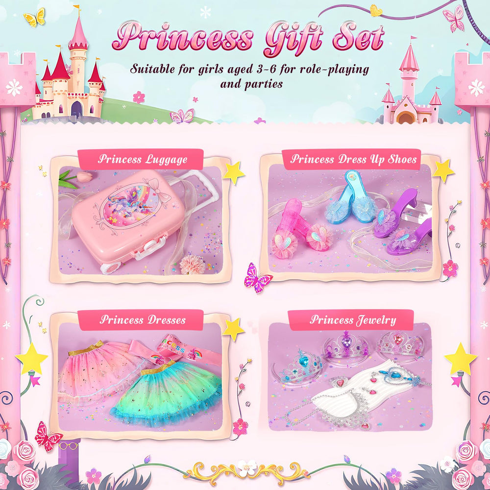 LIMIROLER princess crowns collection with glitter for storytime adventures