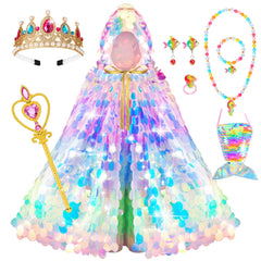 LIMIROLER princess dress-up kit cape with colorful accents for imaginative play