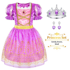 Limiroler princess earrings accents complete the look for parties.