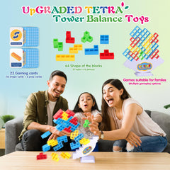 LIMYIOM tetra-tower blocks-colorful view encourages color recognition and creative building.