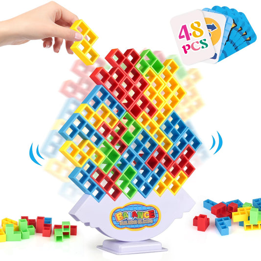 LIMYIOM Tetra Tower 48 pieces set for family play and color recognition