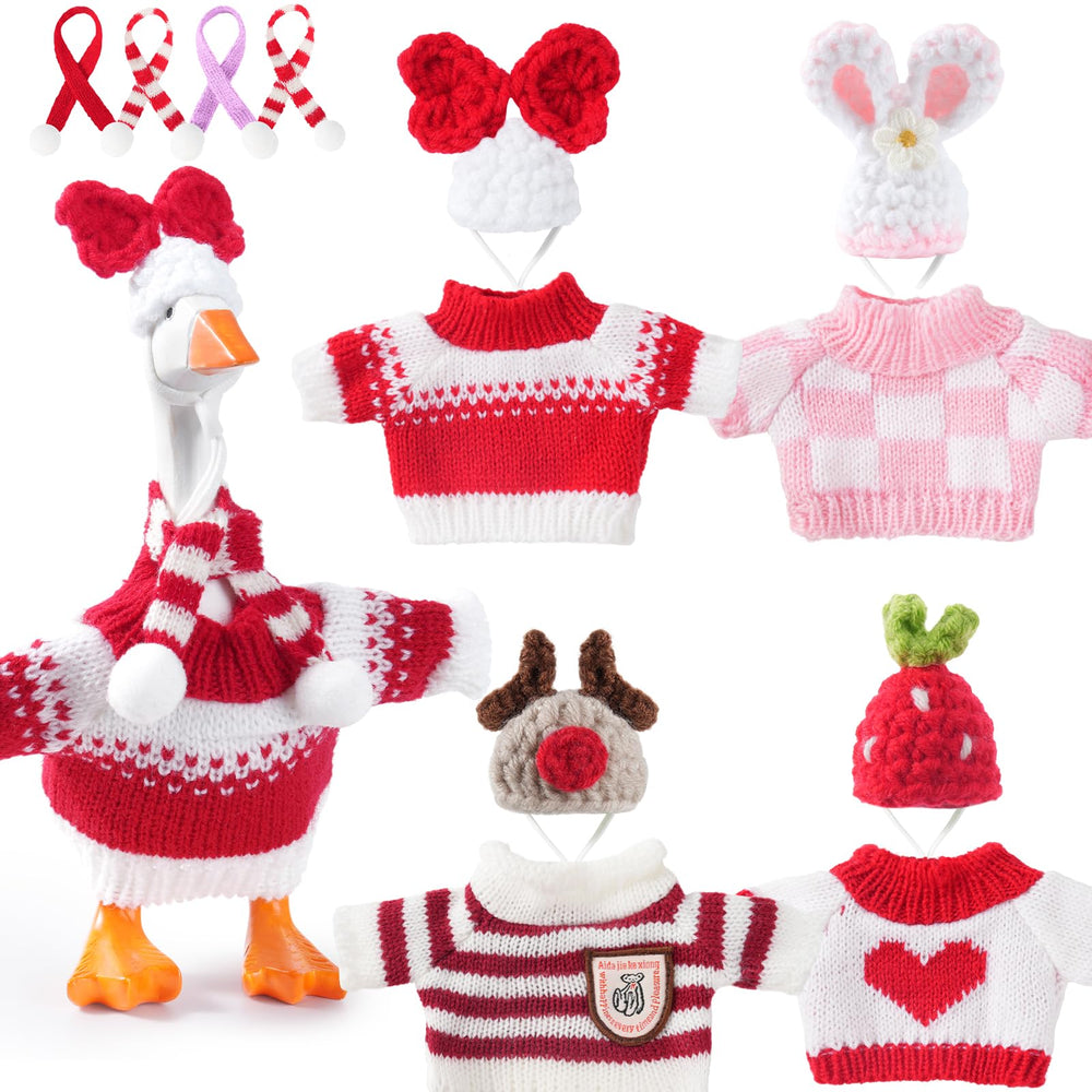 Linastu red desk-goose hat close-up for playful desk decor