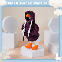 Linastu goose wearing set displayed on desk for themed decor