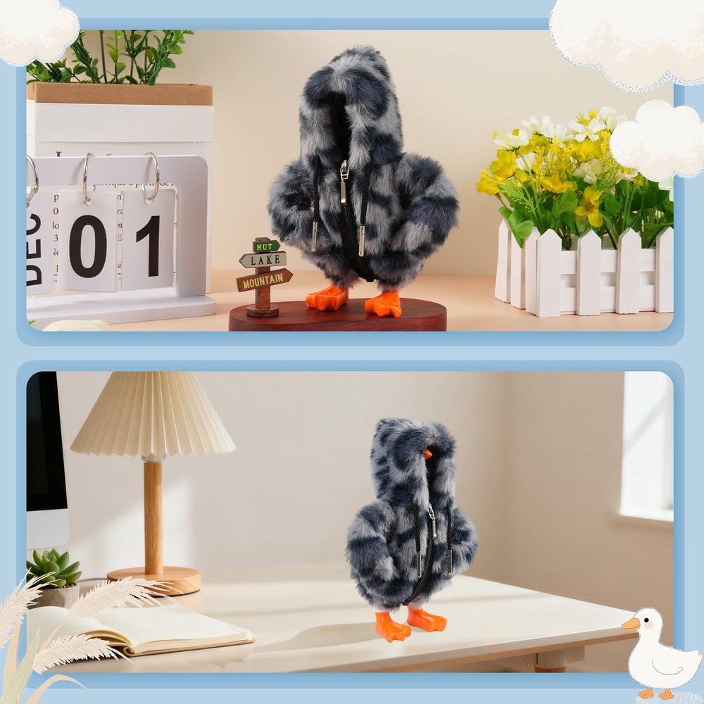 Linastu grey leopard print hoodie adding urban chic to desks