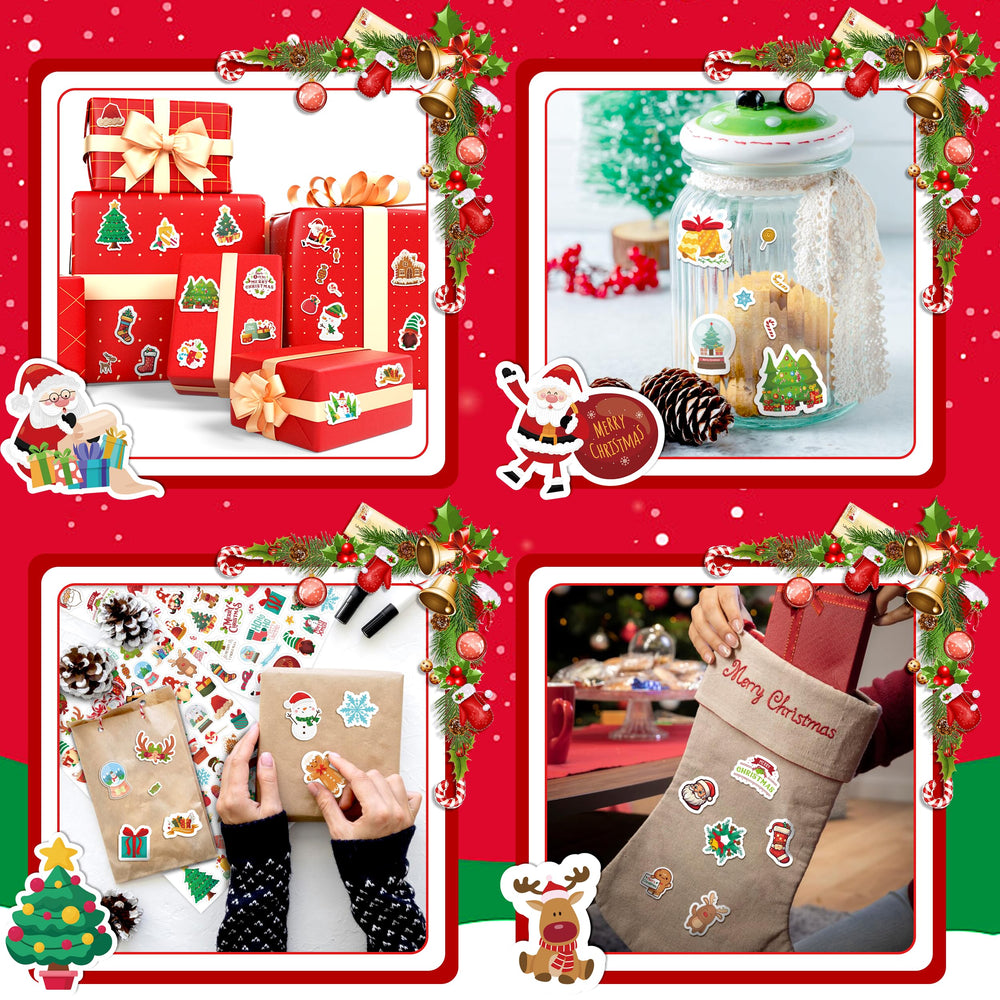 LINAYE Christmas stickers elf design perfect for gift bags and greeting cards