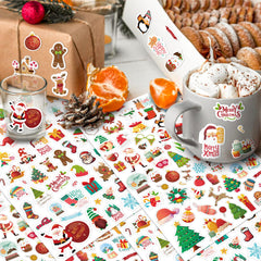 LINAYE Christmas stickers waterproof adhesion for bottles and surfaces